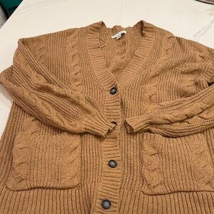American Eagle Outfitters Cable Knit Cardigan - Tan